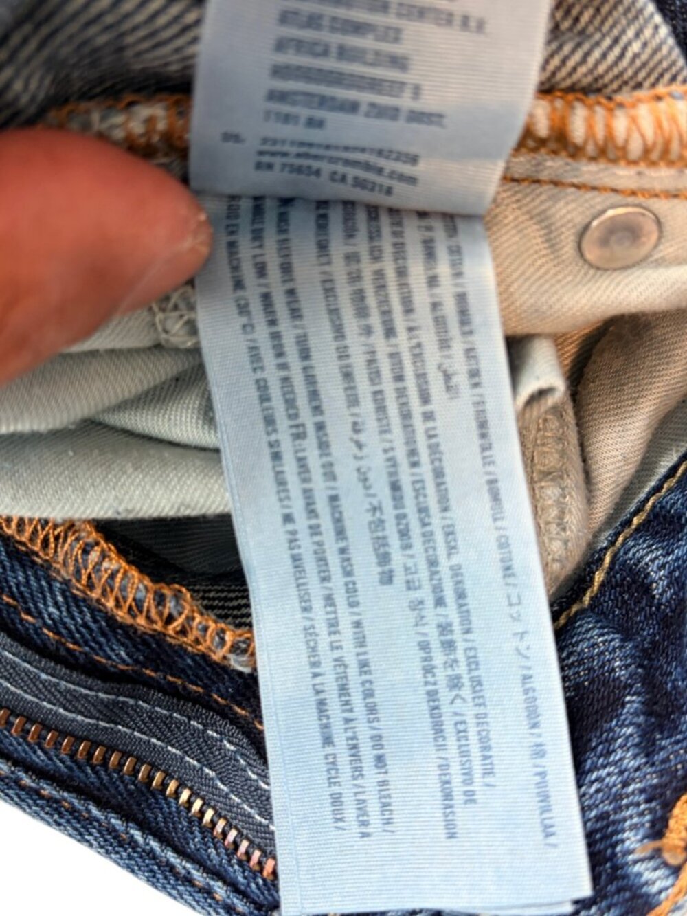 Abercrombie Kids Distressed Straight Leg Jeans Size 12 Regular Medium Wash Denim - Picture 9 of 11